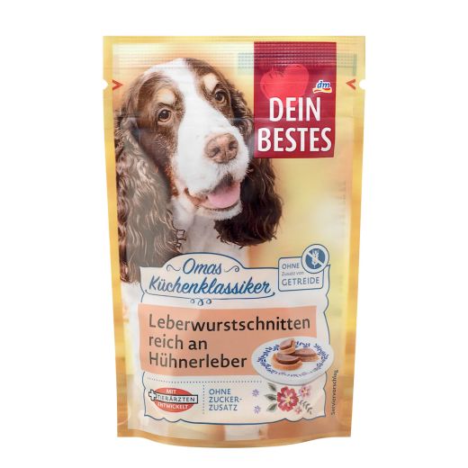 Hundeleckerli Leberwurstschnitten mit Hühnerleber